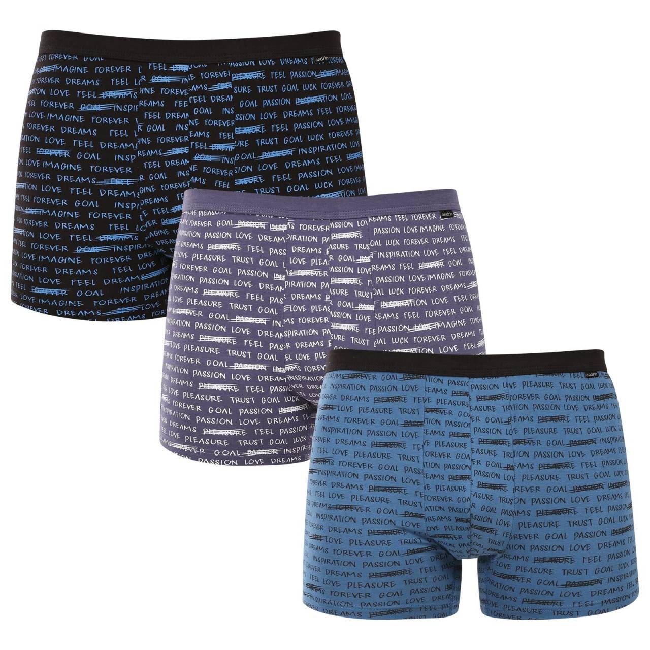 3PACK pánske boxerky Andrie viacfarebné (PS 5908) XL, trenky.
Hľadáte spodnú bielizeň, ktorá vám poskytne maximálne pohodlie, kvalitné spracovanie a zároveň vás nesklame ani svojim vzhľadom?
Kvalitný materiál, ktorý sa dobre nosí
Boxerky sú vyrobené z príjemnej zmesi bavlny s prímesou elastanu.
Moderný dizajn a klasický štýl
Boxerky majú pohodlný strih s dlhšími nohavičkami, ktoré oceníš pri každodennom nosení aj pri dlhšom sedení – nehrozí vyhrnutie ani odieranie.
Prečo vyskúšať boxerky Andrie

Pohodlný strih s dlhšími nohavičkami: Skvele sedia a držia tvar po celý deň bez zhrňovania.
Štýlový dizajn: Hravé, ale vkusné prevedenie, ktoré vám dodá šmrnc.
Kvalitný materiál: Kombinácia bavlny a elastanu pre ideálny pomer mäkkosti a pružnosti.

Andrie ponúka české spodné prádlo pre mužov, ktorí vedia, čo chcú
Pánske trenky Andrie vynikajú príjemnými materiálmi aj kvalitou spracovania.
Ako sa starať o pánske boxerky Andrie
Aby ti boxerky vydržali dlho v skvelom stave, odporúčame dodržiavať nasledujúce pokyny na údržbu.

Pranie: Boxerky odporúčame prať pri maximálnej teplote 40 °C.
Sušenie: Sušenie v sušičke sa neodporúča – vysoké teploty môžu poškodiť elastické vlákna a spôsobiť srážanie tkaniny.
Žehlenie: V prípade potreby môžete boxerky žehliť na nižšej teplote vhodnej pre bavlnu.

Tip: Staňte sa odborníkom na údržbu spodnej bielizne vďaka tipom v našom článku a doprajte svojim obľúbeným kúskom starostlivosť, ktorú si zaslúžia.