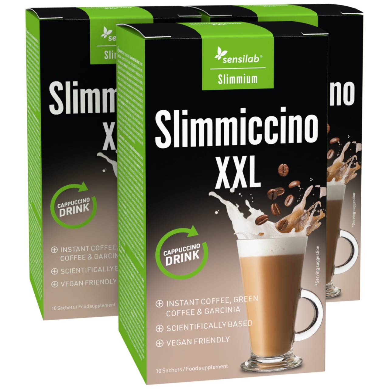 Slimmiccino XXL 1+2 GRATIS | Café para adelgazar | Con garcinia y café verde | Programa de 30 días | 30 sobres para 30 días | SlimJOY.