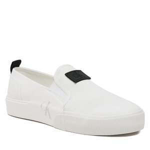 Tenisky Calvin Klein Jeans - Skater Vulc Slipon Badge YM0YM00597 White/Black 0K4.