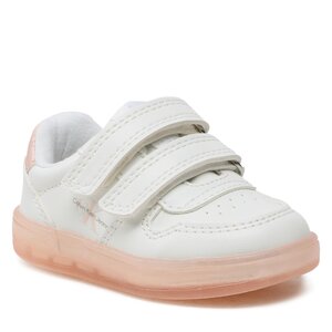 Sneakersy Calvin Klein Jeans - Low Cut Velcro Sneaker V1A9-80466-1355 M White/Pink X134.