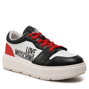 Sneakersy LOVE MOSCHINO - JA15274G1GIAB10B Bian/Nero/Rosso.