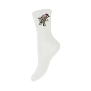 Vysoké dámske ponožky Pieces - Ally Christmas 17132837 Bright White/Cookie.