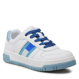Sneakersy Tommy Hilfiger - Flag Low Cut Lace-Up Sneaker T3X9-32869-1355 S White/Sky Blue/Royal Y254.