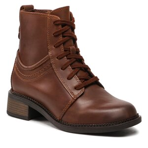 Členková obuv Clarks - Maye Step 261684654 Dark Tan Leather.