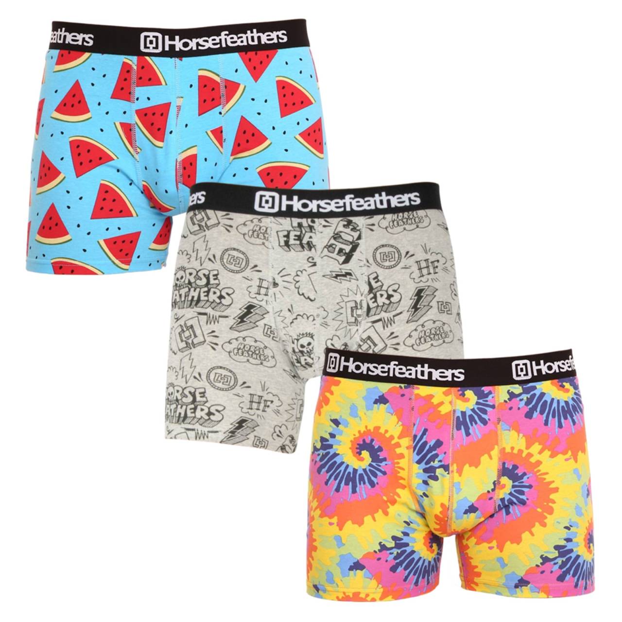 3PACK pánske boxerky Horsefeathers Sidney (AM70Y164BD) L, trenky.
Odvaha, štýl a pohodlie v jednom?
Kombinácia materiálov pre voľnosť a pohodlie
Zmes bavlny a elastanu zaručuje, že boxerky sú pohodlné na nosenie a dokonale sa prispôsobia telu.
Výrazný dizajn pre odvážnych
Strih boxeriek je navrhnutý tak, aby vám zabezpečil pohodlie počas celého dňa - či už sedíte v kancelárii, športujete alebo relaxujete doma.
Prečo ich chcete

Štýlový a originálny dizajn, ktorý vás bude baviť.
Pohodlný strih, elastický pás a dlhšie nohavice.
Kombinácia materiálov pre maximálne pohodlie počas celého dňa.

Spodná bielizeň Horsefeathers má štýl
Slovo „horsefeathers“ znamená v angličtine „úplný nezmysel“, ale spodná bielizeň od rovnomennej značky vás presvedčí, že jej kúpa nie je žiadny nezmysel.
Ako sa starať o boxerky Horsefeathers
Pri správnej starostlivosti vám boxerky Horsefeathers vydržia dlho pohodlné, štýlové a stále zábavné ako v prvý deň.

Pranie: Per na 30 °C.
Sušenie: Nesuš v sušičke.
Žehlenie.

Tip: Vaša obľúbená spodná bielizeň si zaslúži šetrné zaobchádzanie.