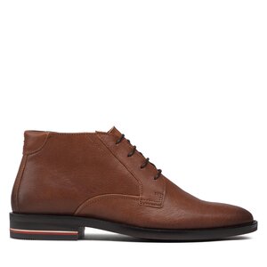 Šnurovacia obuv Tommy Hilfiger - Signature Hilfiger Leather Boot FM0FM04176 Winter Cognac GVI.