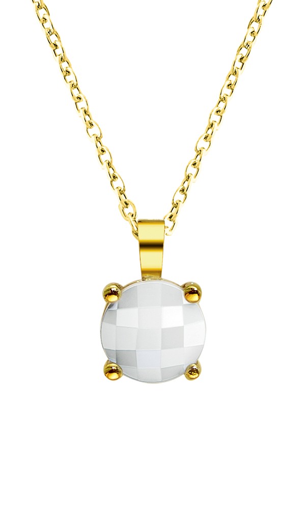 Pierre Lannier Romantický pozlátený náhrdelník s achátom Multiples BJ06A0211.