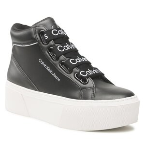 Sneakersy Calvin Klein Jeans - Flatform Mid Branded Laces YW0YW00869 Black/White 0GJ.