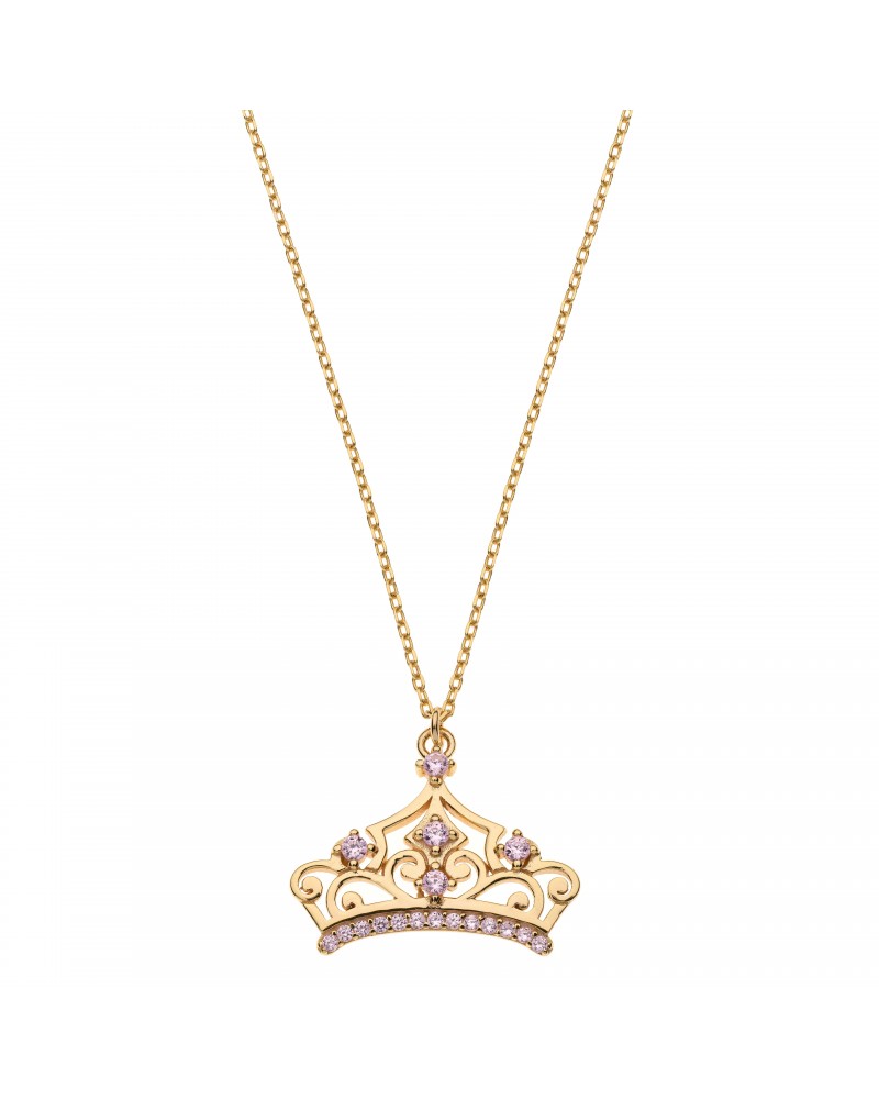 Disney Pôvabný pozlátený náhrdelník Princess NS00021YZPL-157.CS (retiazka, prívesok).
