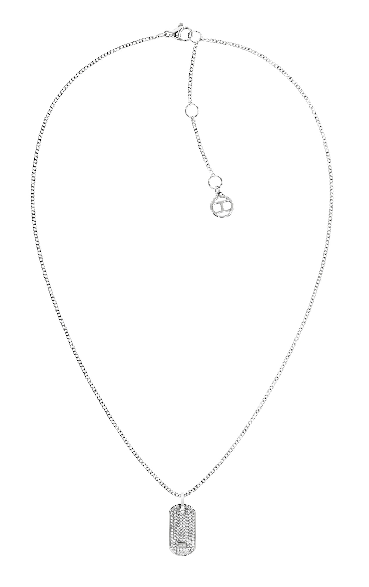 Tommy Hilfiger Dámsky oceľový náhrdelník Psie známka s kryštálmi Dog Tag 2790483.
