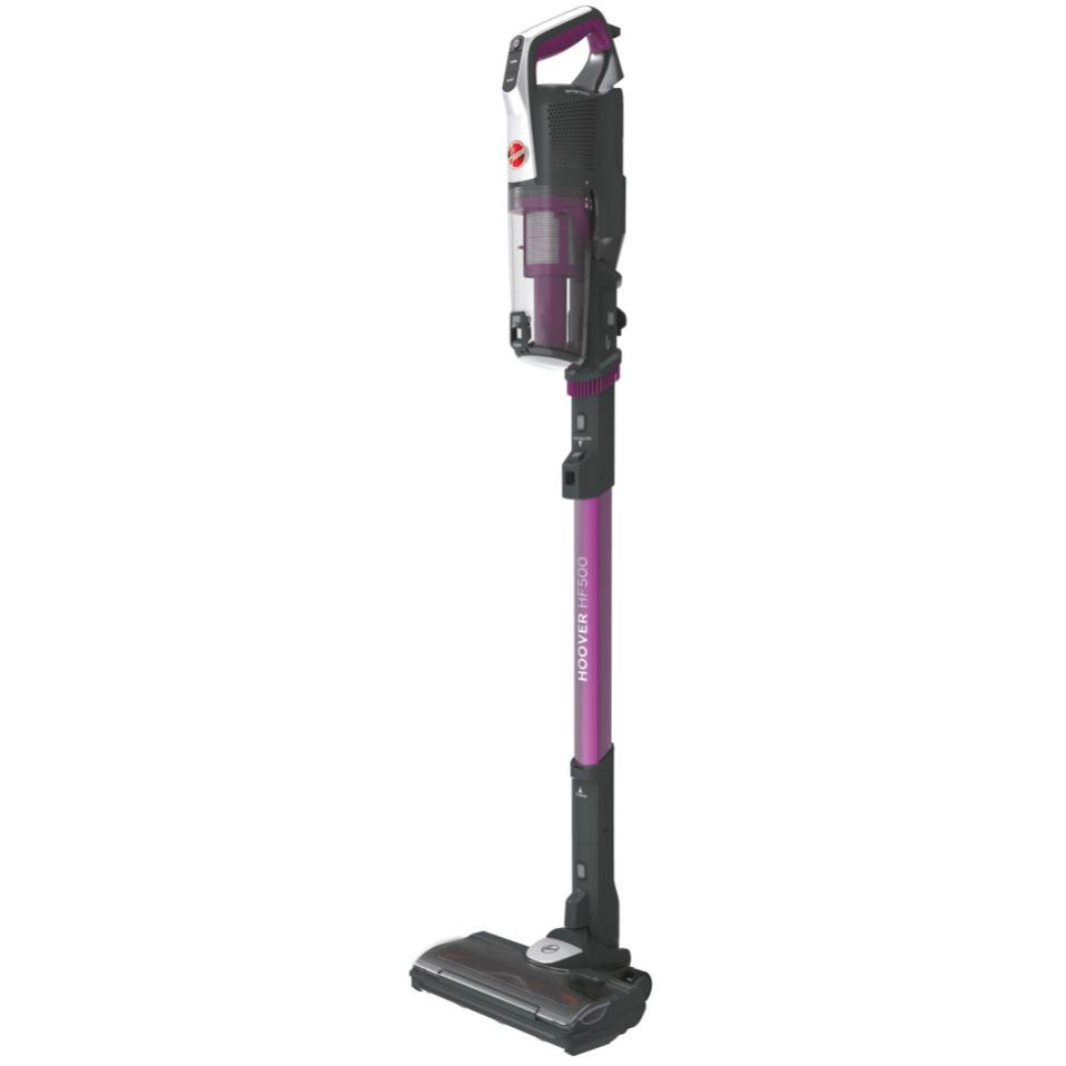 Hoover HF522STHE 011 - Tyčový vysávač.


	Tyčový a ručný bezvreckový vysávač
	Ultraľahký - veľmi nízka hmotnosť pre ľahkú manipuláciu
	LED svetlo na hubici
	Ľahko odnímateľná kefa
	Odnímateľná batéria s LED indikátorom a možnosťou nabíjania kdekoľvek
	Jednoduché vyprázdňovanie nádoby
	Všetky typy povrchov
	Li-Ion batéria
	Nastavenie výkonu pomocou tlačidla na rukoväti alebo nepretržitá prevádzka


Predstavenie vysávača Hoover HF522STHE 011

Nový Hoover HF500 je kompaktný bezdrôtový tyčový vysávač navrhnutý tak, aby poskytoval pôsobivý výkon pri vysávaní prachu a nečistôt na všetkých povrchoch.



Rýchla kontrola

Vysávač je vybavený dvoma LED indikátormi pod rukoväťou, ktoré zobrazujú stav batérie a stav potrebnej údržby vysávača.



Účinný na akomkoľvek povrchu

Už vás nebaví meniť kefu na každom inom povrchu?



Praktická parkovacia poloha

Potrebujete prestávku?



Pôsobivý výkon

Nový bezkartáčový pulzný motor bol vyvinutý tak, aby poskytoval konzistentný a silný výkon.



Dokonalá viditeľnosť

Predné kompaktné LED osvetlenie na hlavnej motorovej hubici umožňuje počas čistenia jasne vidieť nečistoty v tmavých oblastiach.



Pripravené na použitie

Vysávač HF500 je vybavený integrovanou prachovou a nábytkovou kefou 2 v 1 a integrovanou štrbinovou hubicou, ktoré možno jednoducho pripojiť k ručnej vysávacej jednotke aj k čistiacej trubici nad podlahou.



Jednoduchá údržba

Bezproblémové čistenie bez straty času.