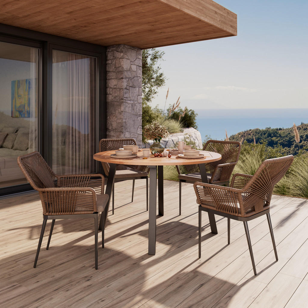 Ambia Garden ZÁHRADNÝ STÔL, drevo, kov, 130/130/75 cm.