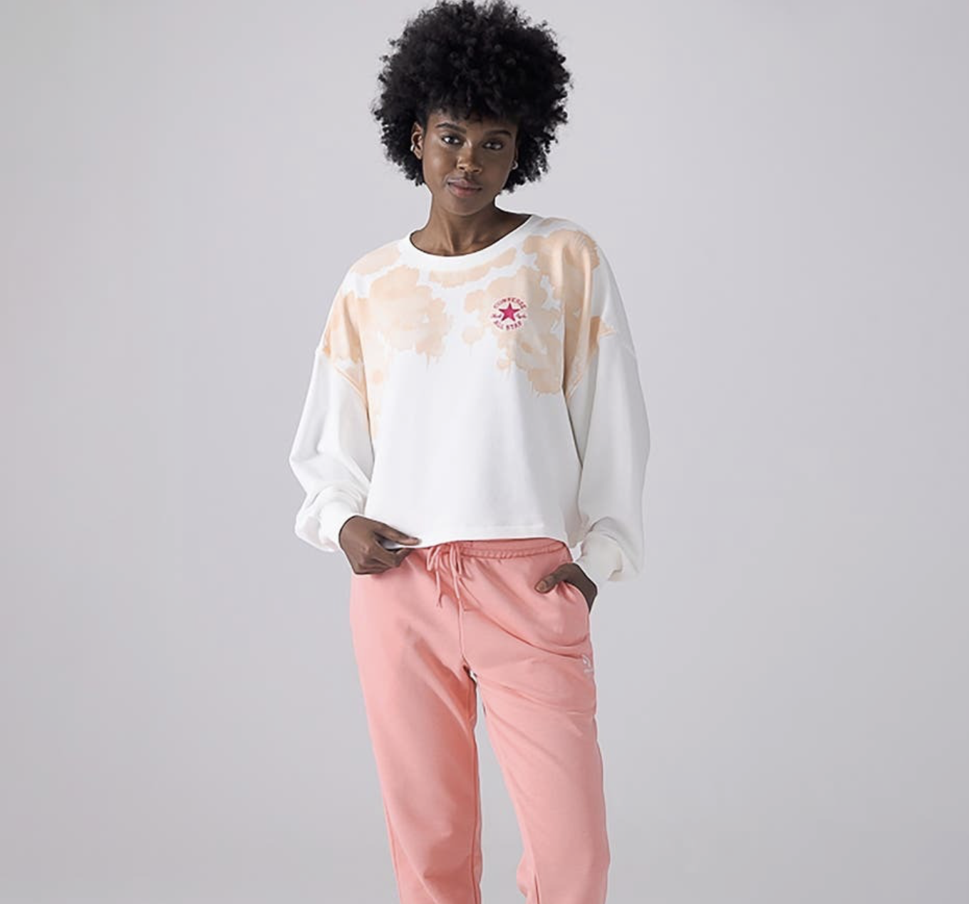 Converse CHUCK TAYLOR PATCH FLORAL FRENCH TERRY CREW XL.