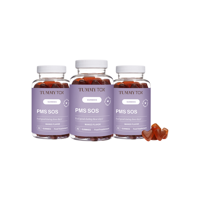 PMS SOS Gummies pour soulager les symptômes prémenstruels - 3 pots.