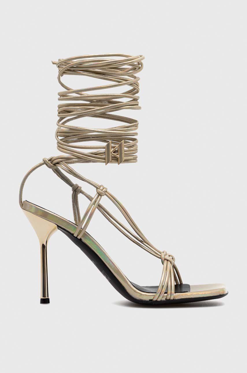 Kožené sandále Karl Lagerfeld GALA zlatá farba, KL30904.