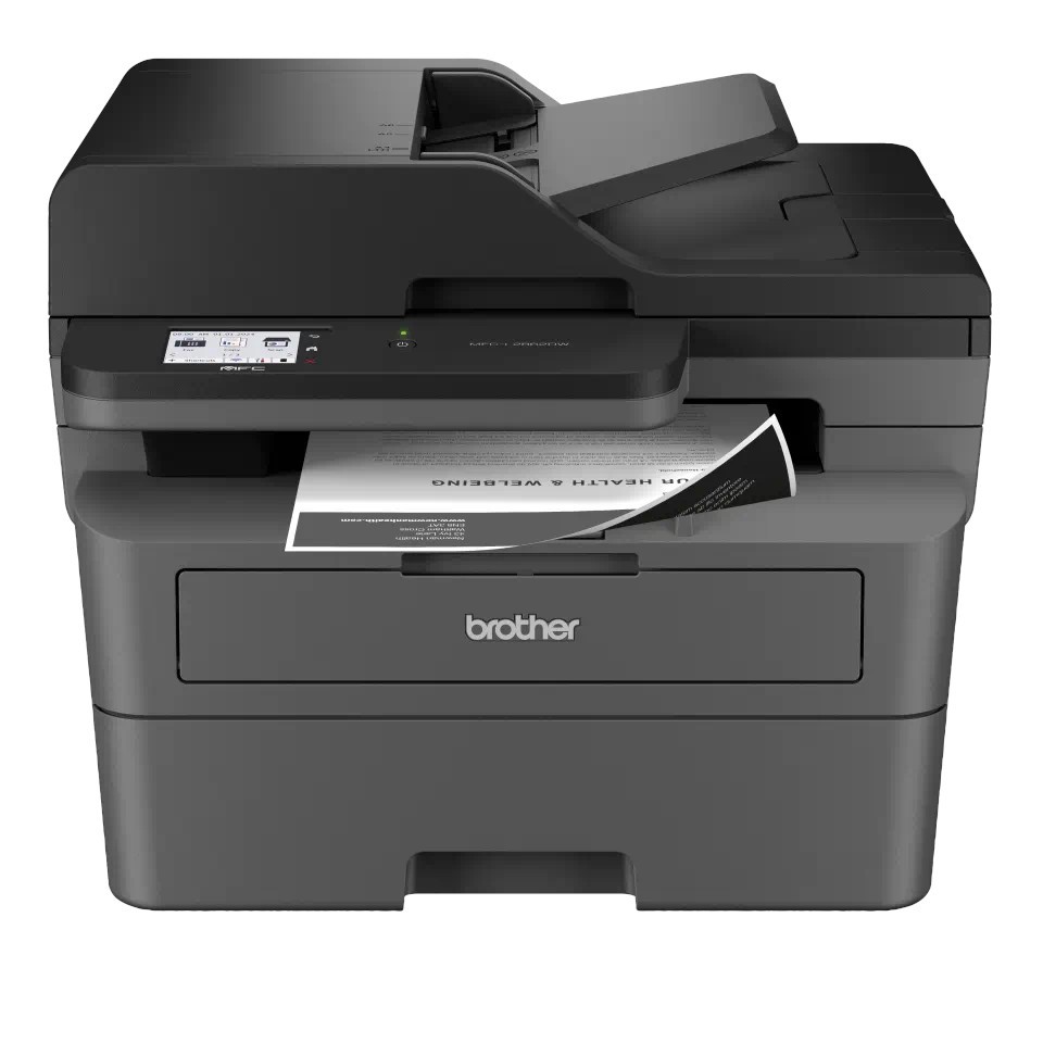 Brother MFC-L2862DW MFCL2862DWYJ1 laserová multifunkcia.

*Elektrofotografický laser
*6,8 cm farebný dotykový LCD displej

Formát tlačiarne:  A4
Rozlíšenie [DPI]:  Až 1 200 x 1 200 dpi

Rýchlosť čiernej tlače [str/min]: 
*Jednostranne: 34 str./min.
*Obojstranne: 16 str./ min.

Tlač prvej strany [sec]:  Až 8,5 sekundy
Max.
Pamäť [MB]: 256 MB

Obojstranná tlač: Automatická obojstranná tlač
Automatický podávač pre skenovanie:  Automatický podávač dokumentov (ADF) s kapacitou 50 listov

Kapacita zásobníka [str]: 

*Vstup papiera: Štandardný zásobník 250 listov
*Ručný podávač: 1 list
*Automatický podávač dokumentov (50 listov)
*Výstup papiera: 120 listov A4

Rozhranie: 

*Drôtová sieť: Rýchly Ethernet (10Base-T/100Base-TX)
*Bezdrôtová sieť: 2,4 GHz: IEEE 802.11 b/g/n (režim Infrastructure), IEEE 802.11 g/n (Wi-Fi Direct), 5 GHz: IEEE 802.11 a/n (režim Infrastructure), IEEE 802.11 a/n (Wi-Fi Direct)
*Wi-Fi Direct: Bezdrôtová tlač bez prechádzania bezdrôtovým prístupovým bodom (podporované automatické aj manuálne metódy)
*Podpora bezdrôtového nastavenia: Wi-Fi Protected Setup (WPS)
*Bezdrôtová aplikácia: Vertikálne párovanie
*Mobilné pripojenie: Tlač z a skenovanie do mobilného zariadenia pomocou Brother Mobile Connect, Airprint a Mopria
*Lokálne rozhranie: Vysokorýchlostné USB 2.0

Tlačové jazyky:  PCL6, BR Script3, PDF verzia 1.7
Kapacita štartovacieho tonera [str]:  1 200 strán

Skenér: 

*Typ skenera: CIS (kontaktný obrazový snímač)
*Farebné a mono skenovanie: Áno
*Rýchlosť skenovania: Jednostranne aj obojstranne: 22,5 obr./min.
*Rozlíšenie skenovania z ADF: 600 x 600 dpi

Fax: Modem faxu: 33 600 bps (Super G3)

Spotreba [W]:  Tlač 470 W
Spotreba StandBy [W]:  Vypnuté 0,08 W
Hlučnosť [dB]:  Tlač: 6,63 B(A)
Rozmery [mm]: 410 x 399 x 319 mm
Hmotnosť [kg]:  10,50 kg

Podporované operačné systémy: 

*Windows: Windows 11 (edícia 32 a 64 bitov) a ďalšie
*macOS: Tlač cez macOS vyžaduje použitie AirPrint.
*PCL Driver: Univerzálny tlačový ovládač (Windows) (PCL5e/ BRScript)
*Postscriptový univerzálny tlačový ovládač: Ovládač pre Windows, ktorý umožňuje tlačiť na akúkoľvek sieťovú alebo lokálne pripojenú tlačiareň Brother
*Linux (prostredie x86/x64)
*ChromeOS: Podpora natívnej tlače ChromeOS

Obsah balenia: Zariadenie, kazeta s tonerom, jednotka fotovalca, napájací kábel, Stručný návod na obsluhu, záručný list

Záruka: 24 mesiacov
 
!