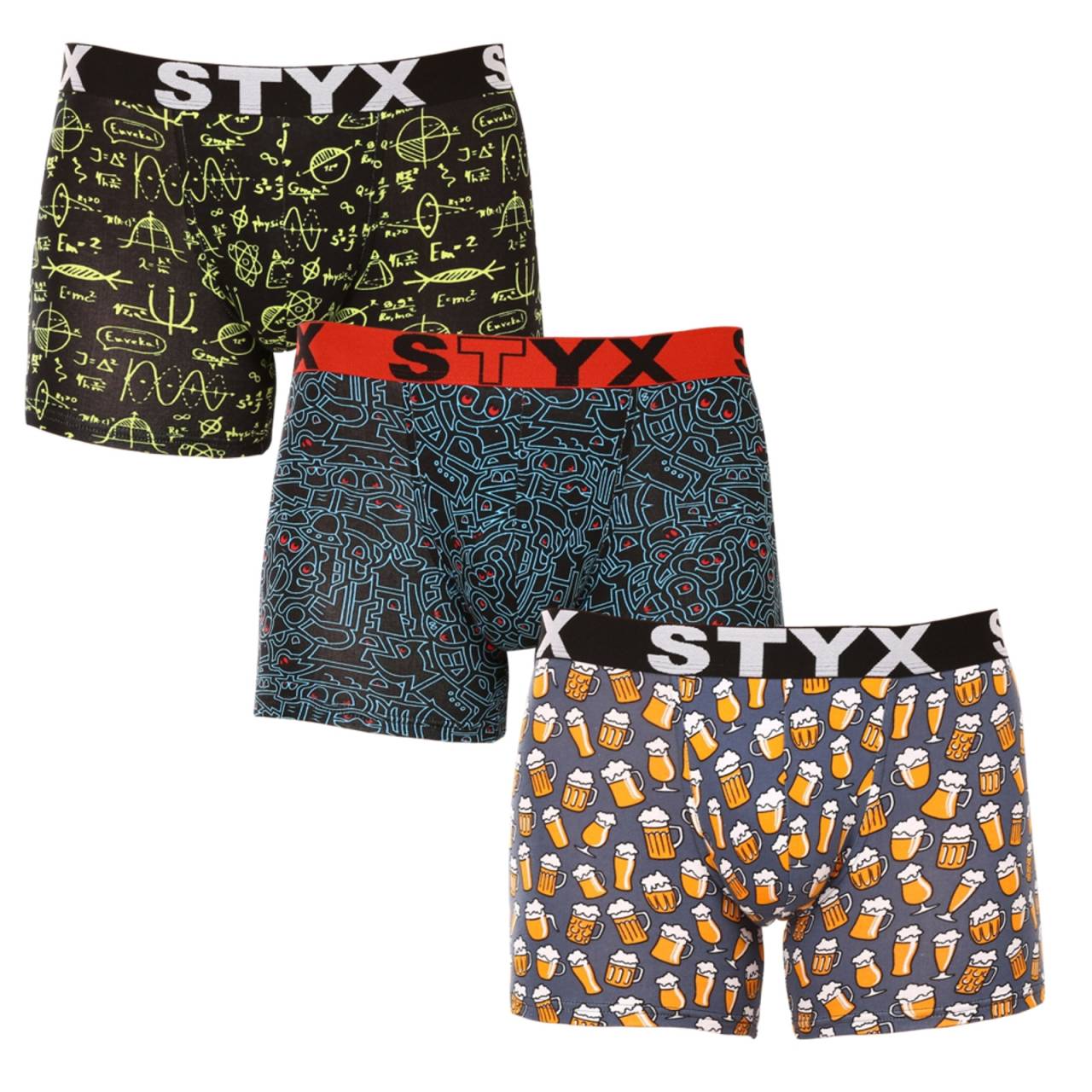 3PACK pánske boxerky Styx long športová guma viacfarebné (3U12672) XL, trenky.
Vneste do svojho šatníka nádych originality s pánskymi boxerkami Styx.
Kvalitný materiál a dokonalý strih
Boxerky Styx sú vyrobené z kvalitnej bavlny s prímesou elastanu.
Športový elastický materiál pre maximálne pohodlie
Priliehavé boxerky majú v páse športovú gumu s logom, ktorá nielenže skvele vyzerá a dodáva spodnej bielizni moderný vzhľad, ale zároveň udrží všetko na svojom mieste bez nepríjemného zaškŕňania.
Prečo si boxerky Styx zamilujete na prvé vyskúšanie

Originálny dizajn.


Maximálne pohodlie vďaka kvalitným materiálom.


Tkaná guma a maximálne pohodlie.

Veselá spodná bielizeň Styx vám zaručene zdvihne náladu
Spodná bielizeň Styx hýriaca farbami vám zaručene rozžiari deň a stane sa vaším obľúbeným partnerom v nepohodlí.
Ako sa starať o boxerky Styx
Aby vám boxerky vydržali čo najdlhšie, dodržiavajte tieto pokyny:

Pranie: Boxerky perte pri maximálnej teplote 30 °C.


Sušenie: Odporúčame sušenie na vzduchu alebo v bubnovej sušičke pri nízkej teplote, aby sa nepoškodil elastan.


Žehlenie: V prípade potreby žehlite pri nízkej teplote, najlepšie naruby, aby ste nepoškodili potlač.

Tip: Nájsť ten správny kus spodnej bielizne, ktorý vám dokonale padne, môže byť náročné.