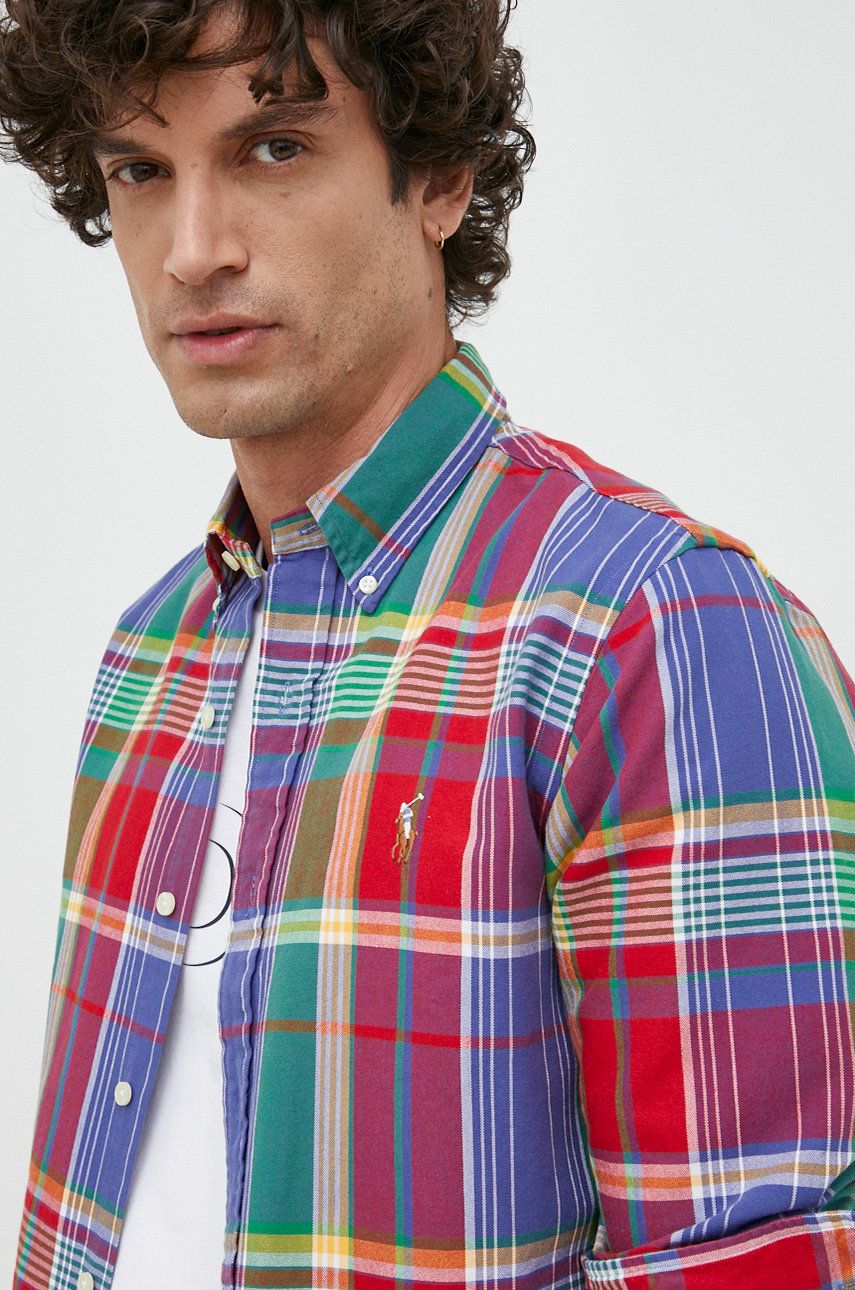 Bavlnená košeľa Polo Ralph Lauren pánska, regular, s golierom button-down.