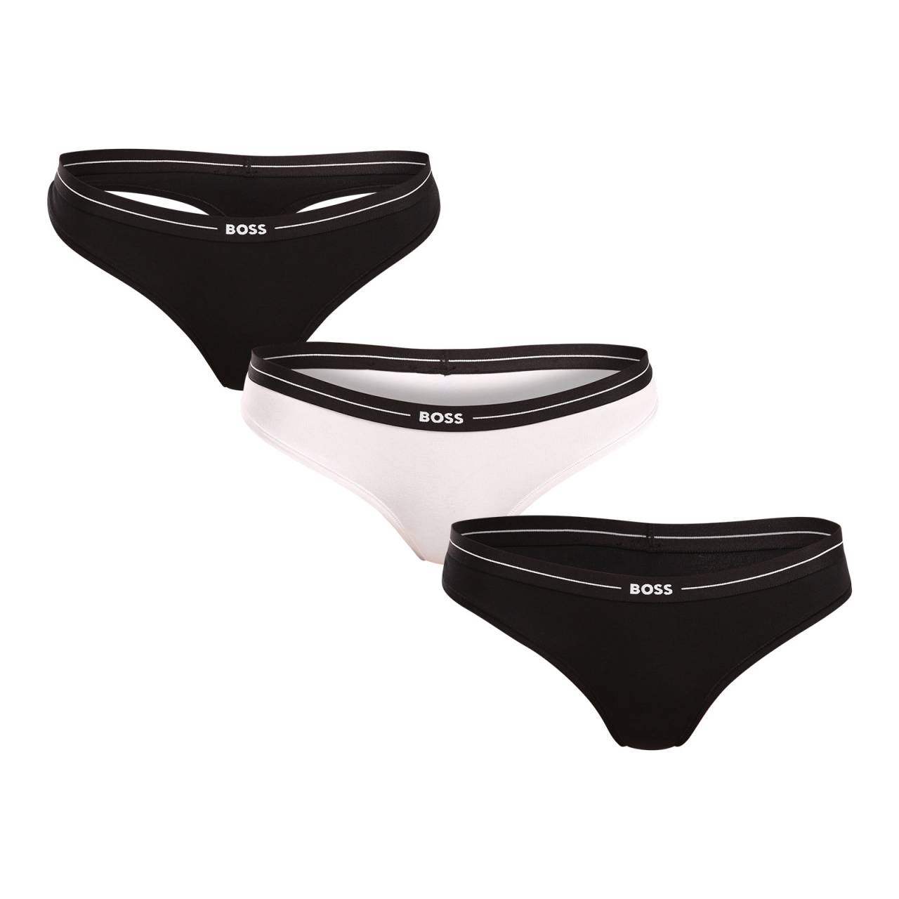 3PACK Damen Tangas BOSS mehrfarbig (50510030 120) XL.
Gönnen Sie sich zeitlose Eleganz und Komfort in einem mit dem BOSS Damen-Tanga.
Hochwertige Baumwolle für maximalen Komfort
Das Höschen besteht aus Baumwolle mit einem Hauch von Elastan, so dass sich der Stoff angenehm anfühlt, atmungsaktiv und hautfreundlich ist.
Schlichtes Design, das zu allem passt
Der BOSS Tanga hat einen schlichten Schnitt, der die Figur umschmeichelt und zu jedem Outfit passt - von der Jeans bis zum eng anliegenden Kleid.
Warum wir BOSS-Tangas lieben

Baumwollmaterial, das mit Ihnen atmet.
Minimalistisches Design, das nie alt wird, großartige Passform für jede Körperform.
Die ideale Kombination aus Stil und Funktionalität.

BOSS Unterwäsche wird von allen stilvollen Frauen geliebt werden
Die Marke BOSS wurde aus dem bekannten Bekleidungshersteller Hugo Boss ausgegliedert und bietet eine Produktlinie für Männer und Frauen, die hochwertige Stücke und zeitlose Looks lieben.
Pflegehinweise für BOSS-Tangas
Damit Ihre neue Unterwäsche so gut wie neu bleibt, empfehlen wir Ihnen, die folgenden Pflegehinweise zu beachten.

Waschen: Bei 40 °C mit einem milden Reinigungsmittel waschen.
Trocknen: Nicht im Wäschetrockner trocknen - Lufttrocknen ist schonender und verlängert die Lebensdauer der elastischen Fasern.
Bügeln: Es kann gebügelt werden, aber nur auf niedriger Stufe.

Tip: Werden Sie ein Experte für die Pflege von Unterwäsche mit den Ratschlägen in unserem Artikel und geben Sie Ihren Lieblingsstücken die Pflege, die sie verdienen.