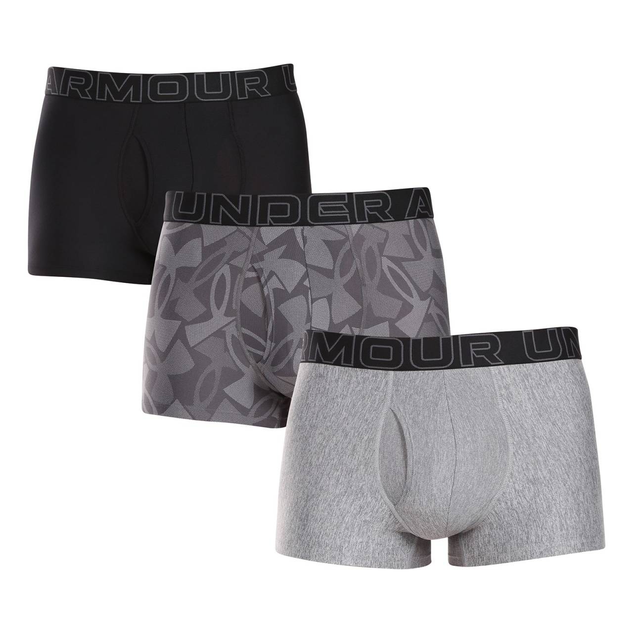 3PACK pánske boxerky Under Armour viacfarebné (1383883 035) L, trenky.
Keď ide o spodnú bielizeň pre aktívny životný štýl, nemali by ste robiť kompromisy.
Funkčný materiál pre každú výzvu
Boxerky sú vyrobené zo zmesi polyesteru a elastanu - táto kombinácia zaručuje vysokú odolnosť, ľahkosť a rýchlo odvádza vlhkosť od tela.
Dômyselný dizajn, ktorý drží tvar
Kratšie nohavičky vám poskytujú maximálnu voľnosť pohybu v každej situácii a tkaná guma s logom drží boxerky pevne na mieste a nikde sa nezarezáva.
Prečo by boxerky Under Armour nemali chýbať vo vašom šatníku

Funkčný materiál odvádzajúci vlhkosť.
Kratšie nohavičky pre úplné pohodlie.
Technický strih pre voľnosť pohybu.

Spodná bielizeň Under Armour, ktorá vás podporí pri akejkoľvek aktivite
Spodná bielizeň Under Armour je navrhnutá tak, aby vám umožnila podať životný výkon - a je jedno, či sa chystáte na horolezecký výstup alebo náročnú pracovnú schôdzku.
Ako sa starať o boxerky Under Armour
S trochou starostlivosti vás boxerky Under Armour udržia vo forme a pripravené zvládnuť každý deň naplno.

Pranie: Per je na 30 °C.
Sušenie: Nevhodné pre sušičku.
Žehlenie: Nežehliť.

Tip: Vaša obľúbená spodná bielizeň si zaslúži šetrné zaobchádzanie.