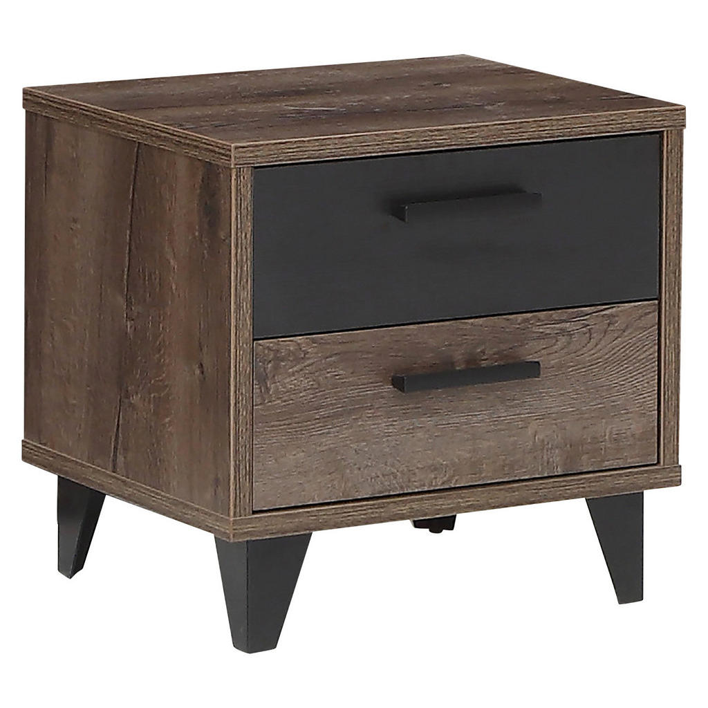 Carryhome NOČNÝ STOLÍK, čierna, farba duba, 49,8/48,5/41,5 cm.