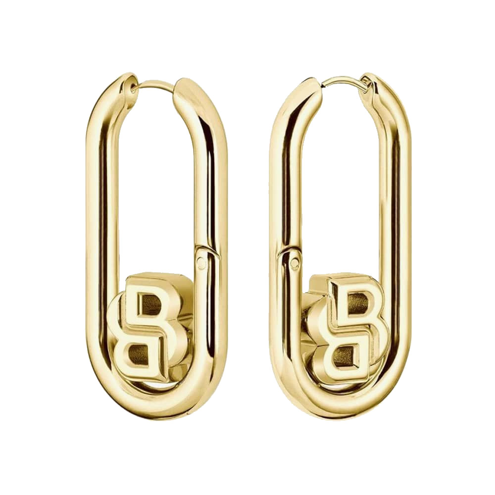 Hugo Boss Štýlové pozlátené náušnice Double B 1580629.