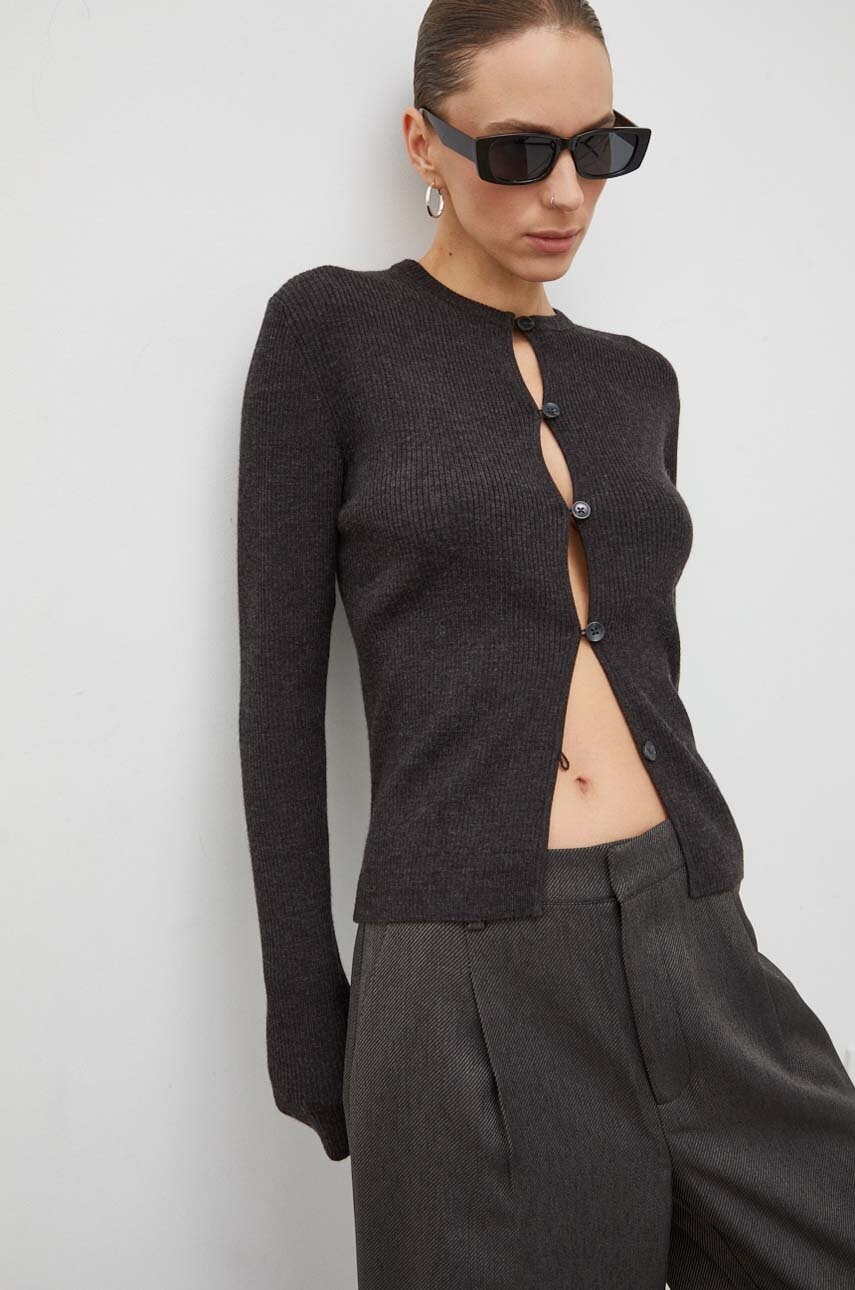 Vlnený kardigán Lovechild šedá farba,tenký,8764157.