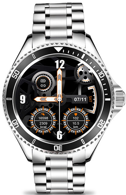 Wotchi Smartwatch W69SBK - Silver+Black.