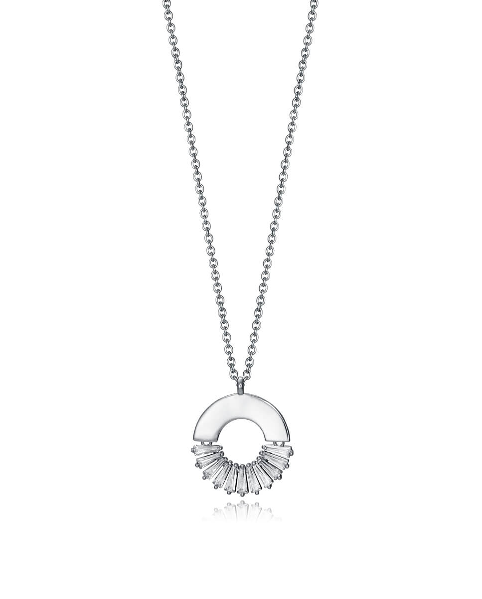 Viceroy Strieborný náhrdelník sa trblietavým kruhovým príveskom 15109C000-38.