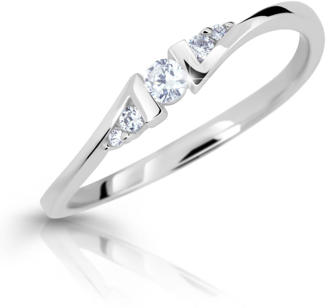Cutie Diamonds Pôvabný prsteň z bieleho zlata s briliantmi DZ6720-3054-00-X-2 50 mm.
