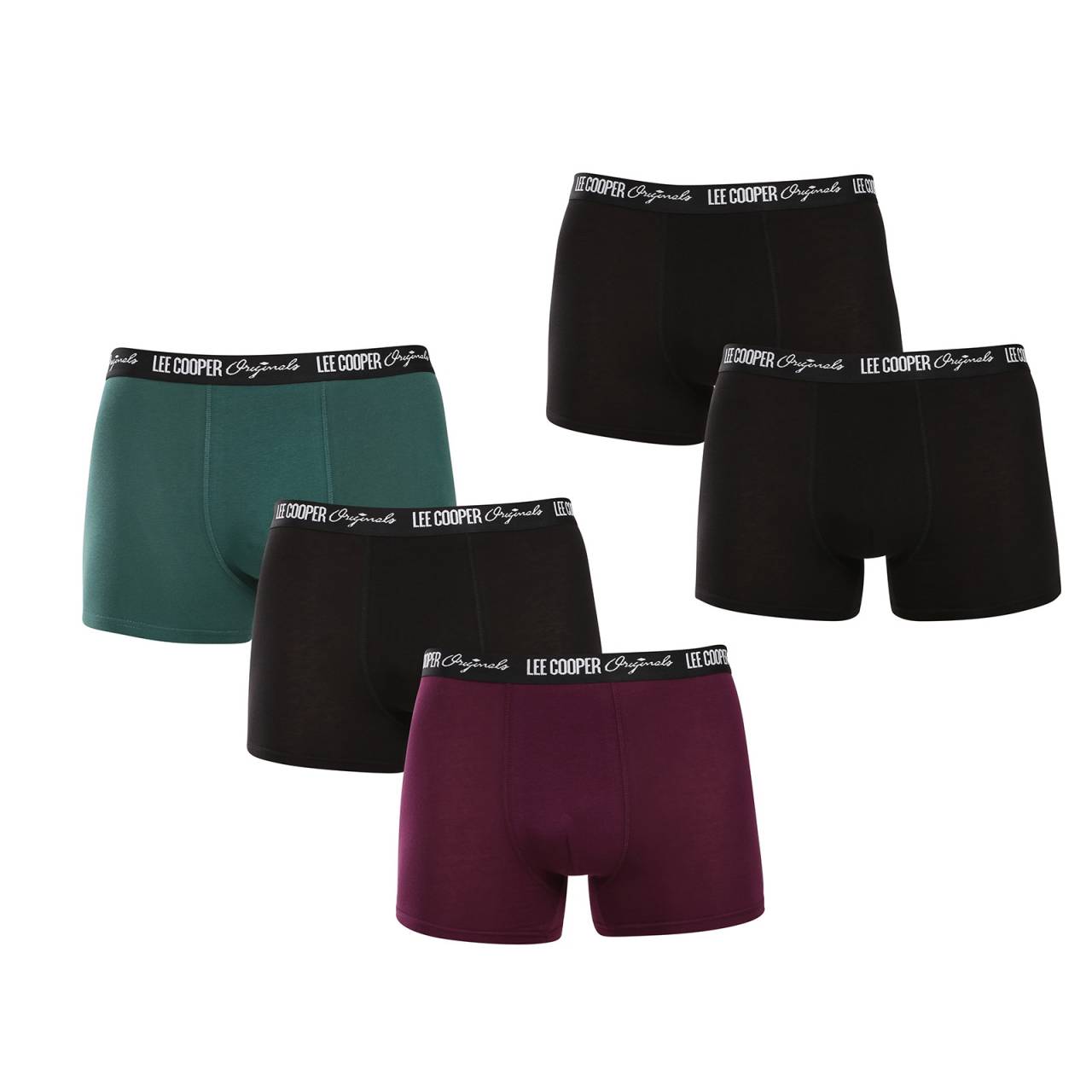 5PACK Moške boksarice Lee Cooper večbarvne (PO41013-1) M.
Privoščite si izjemno udobje in sodoben dizajn s temi moškimi boksericami priljubljene blagovne znamke Lee Cooper.
Kakovosten material, ki vas ne bo pustil na cedilu
Boksarice Lee Cooper so izdelane iz vrhunske mešanice bombaža in elastana, ki zagotavlja mehkobo, zračnost in prožnost.
Enostavna zasnova, sodoben videz in neskončno udobje
Te boksarice se ponašajo z izvirnim dizajnom.
Zakaj vam bodo všeč bokserice Lee Cooper?

Udobje in kakovost: Visokokakovostna mešanica bombaža in elastana za celodnevno udobje.


Vsestranskost: Idealno za vsakodnevno nošenje, šport in prosti čas.


Elegantna podrobnost: Tkana guma z logotipom Lee Cooper dodaja sodoben videz.

Lee Cooper že več kot 100 let izdeluje kakovostno spodnje perilo
Moške bokserice in drugo spodnje perilo najvišje kakovosti najdete pri blagovni znamki Lee Cooper, ki je priljubljena pri kupcih po vsem svetu.
Kako pravilno skrbeti za nove bokserje

Pralnica: Da bi ohranili barvo in kakovost materiala, priporočamo pranje boksaric pri 40 °C.


Sušenje: Za daljšo življenjsko dobo perila ne priporočamo uporabe sušilnega stroja.


Likanje: Bokserice lahko likate na nizki temperaturi, primerni za bombaž.

Nasvet: Iskanje pravega spodnjega perila, ki se vam popolnoma prilega, je lahko izziv.