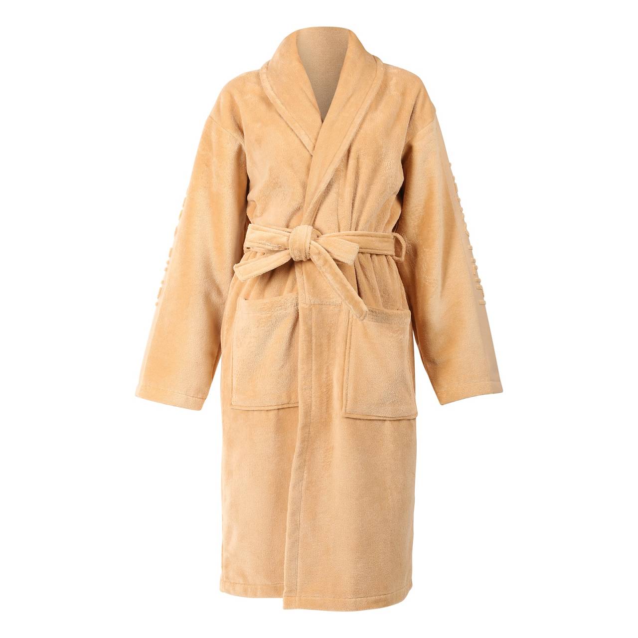 Pietro Filipi Roupão de banho bege (1Z002) S.
O roupão de corte clássico merece definitivamente um lugar em qualquer guarda-roupa.
Material macio e respirável para o máximo conforto
O roupão é feito de 100% algodão de qualidade, macio ao toque e que vai mimar a sua pele.
Corte elegante e pormenores práticos
O robe intemporal de Pietro Filipi tem uma gola xaile que lhe confere um aspeto sofisticado.
Porque é que vai gostar do Presidente da Câmara Pietro Filipi

100% algodão de qualidade superior: O algodão macio e absorvente garante um conforto perfeito após o banho e enquanto relaxa em casa.
Design unissexo elegante: O corte clássico com gola xaile e cinto é adequado tanto para mulheres como para homens, adaptando-se perfeitamente a todos os corpos.
Utilização versátil: Ideal para usar em casa, no spa, na sauna ou como um presente de luxo para os seus entes queridos.

Pietro Filipi traz roupa interior única
A marca de vestuário Pietro Filipi tem uma reputação muito boa e uma longa tradição no nosso país.
Como cuidar do seu roupão de banho?
Para manter o seu roupão Pietro Filipi tão macio e de qualidade durante o máximo de tempo possível, siga estas recomendações:

Lavandaria: Lavar a 30°C com detergentes suaves para o manter macio e sedoso.
Secagem: Não é recomendável secar na máquina de secar roupa - é melhor deixar o roupão secar livremente para manter a qualidade.
Passar a ferro: Se necessário, pode passar o roupão a uma temperatura mais baixa, adequada ao algodão.

Sugestão: Encontrar a peça de roupa interior certa que lhe assenta na perfeição pode ser um desafio.