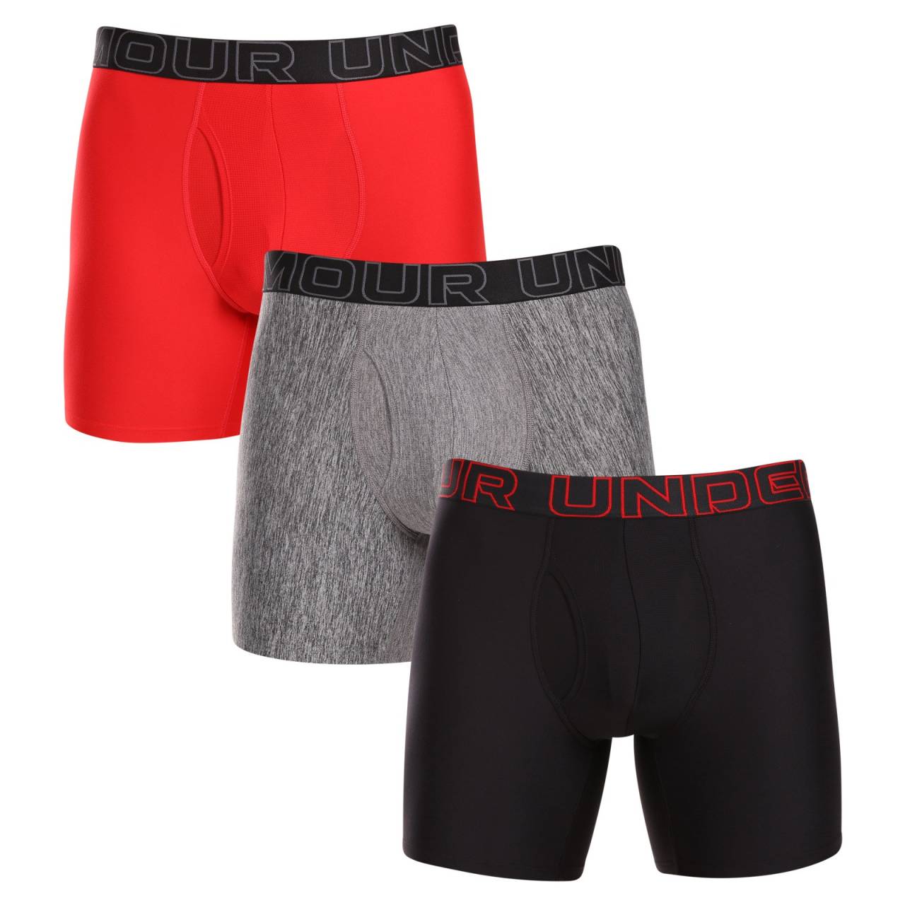 3PACK pánske boxerky Under Armour viacfarebné (1383878 600) 5XL, trenky.
Pripravte sa na maximálne pohodlie pri každom pohybe.
Funkčný materiál, ktorý vás udrží v suchu
Boxerky Under Armour sú vyrobené zo zmesi polyesteru a elastanu.
Moderný dizajn a pohodlný strih pre každú príležitosť
Boxerky Under Armour kombinujú štýlový dizajn a športový vzhľad.
Prečo vyskúšať boxerky Under Armour

Rýchloschnúci materiál, ktorý odvádza pot, ideálny pre šport.
Dlhšie nohavice a ergonomický strih pre dokonalé pohodlie.
Vyšívaná guma s logom Under Armour – štýl a funkčnosť v jednom.

Spodná bielizeň Under Armour pre aktívny životný štýl
Značku Under Armour založil bývalý americký futbalista Kevin Plank, ktorý nebol spokojný so svojím športovým oblečením, ktoré sa ľahko spotilo a rozhodne nevoňalo príjemne.
Ako sa starať o boxerky Under Armour
Aby vaše obľúbené boxerky zostali dlho v perfektnom stave, odporúčame dodržiavať tieto pokyny na údržbu.

Pranie: Práť pri 30 °C, ideálne naruby.
Sušenie: Nesušte v sušičke.
Žehlenie: Nežehlite.

 
Tip: Nájdenie správneho kusu spodnej bielizne, ktorý vám perfektne sedí, môže byť niekedy náročné.