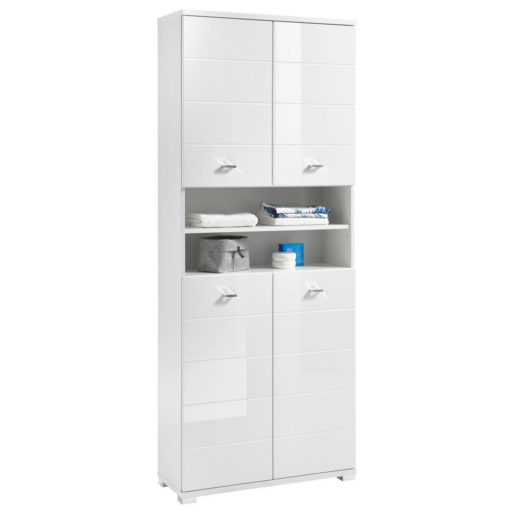 Livetastic VYSOKÁ SKRINKA, biela s vysokým leskom, biela, 76/190/31 cm.