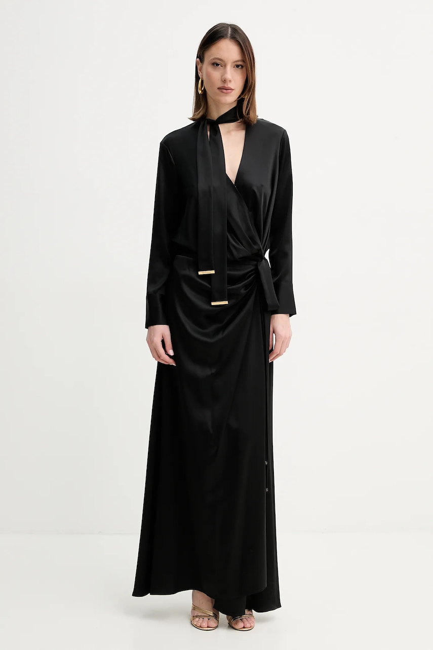 Šaty Marciano by Guess LINDA čierna farba, maxi, rovný strih, 5GGK00 7246A.