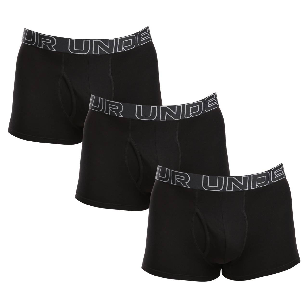 3PACK pánske boxerky Under Armour čierne (1383891 001) XXL, trenky.
Keď ide o spodnú bielizeň pre aktívny životný štýl, nemal by si robiť kompromisy.
Príjemný materiál pre aktívny životný štýl
Boxerky sú vyrobené z kvalitnej zmesi bavlny, polyesteru a spandexu.
Funkčný dizajn pre štýlových mužov
Jednoduchý, ale výrazný vzhľad s dominantným vytkaným pásom s logom v kontrastnej farbe dodáva boxerkám športový a moderný charakter.
Prečo by si mal vyskúšať boxerky Under Armour

Vyvážená zmes materiálov: Priedušný, rýchloschnúci a elastický materiál s príjemným pocitom na tele.
Dlhšie nohavice a športový strih: Maximálny komfort bez trenia a s plnou voľnosťou pohybu.
Výrazný dizajn s logom Under Armour: Štýl, ktorý vás bude baviť každý deň.

Spodná bielizeň Under Armour vás podporí pri akejkoľvek aktivite
Spodná bielizeň Under Armour je navrhnutá tak, aby ti umožnila podávať životné výkony – a nezáleží na tom, či sa chystáš na horolezeckú výpravu alebo na náročnú pracovnú schôdzku.
Ako sa starať o boxerky Under Armour
Aby ti obľúbené boxerky vydržali dlho v perfektnom stave, odporúčame dodržiavať nasledujúce pokyny.

Pranie: Per boxerky na 30 ° C, ideálne naruby.
Sušenie: Neodporúčame sušiť v sušičke – vysoké teploty by mohli poškodiť elastické vlákna a skrátiť životnosť produktu.
Žehlenie: Nežehli – boxerky to nepotrebujú, a žehlením by si mohol poškodiť štruktúru materiálu.

Tip: Tvoje obľúbené spodné prádlo si zaslúži jemné zaobchádzanie.