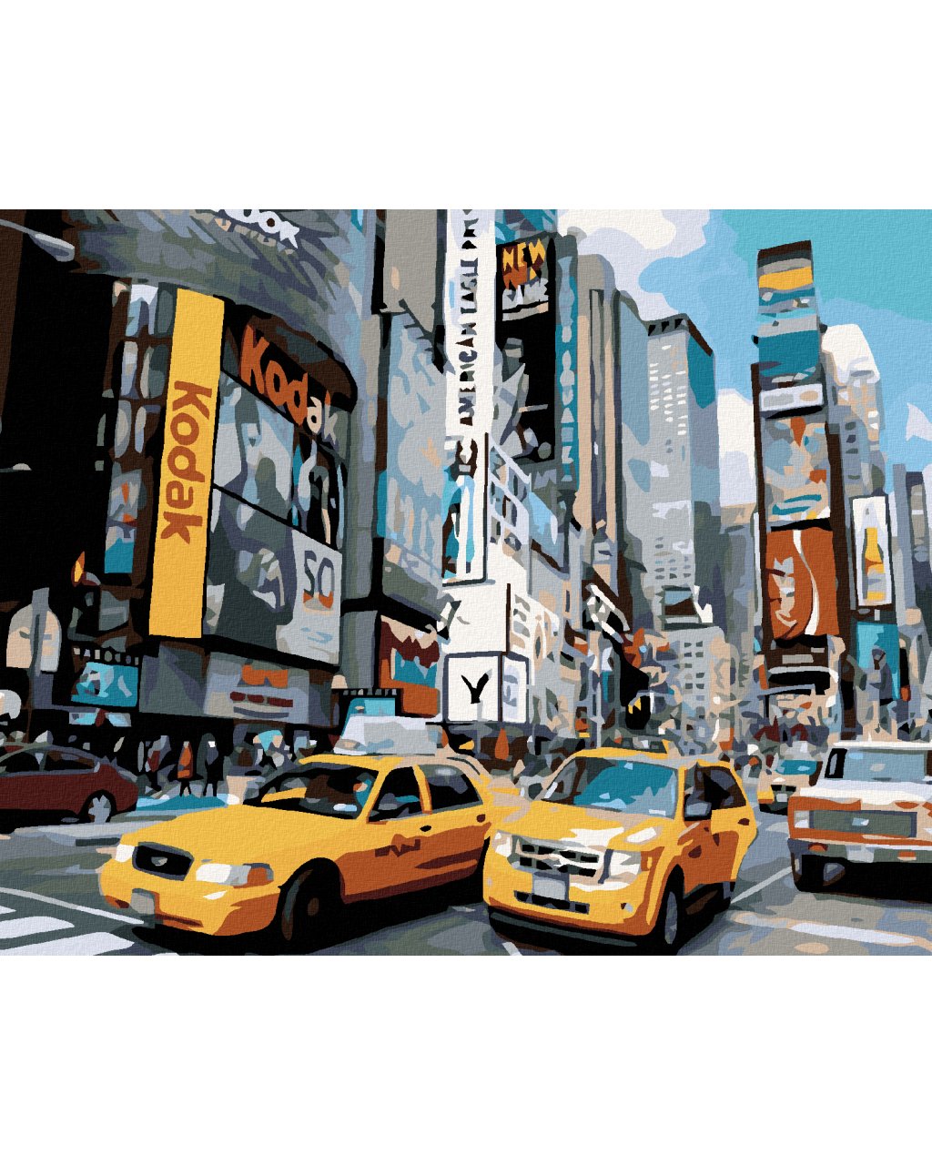 Maľovanie podľa čísel - ULICA V NEW YORKU Rámovanie: bez rámu a bez vypnutia plátna, Rozmer: 80x100 cm.