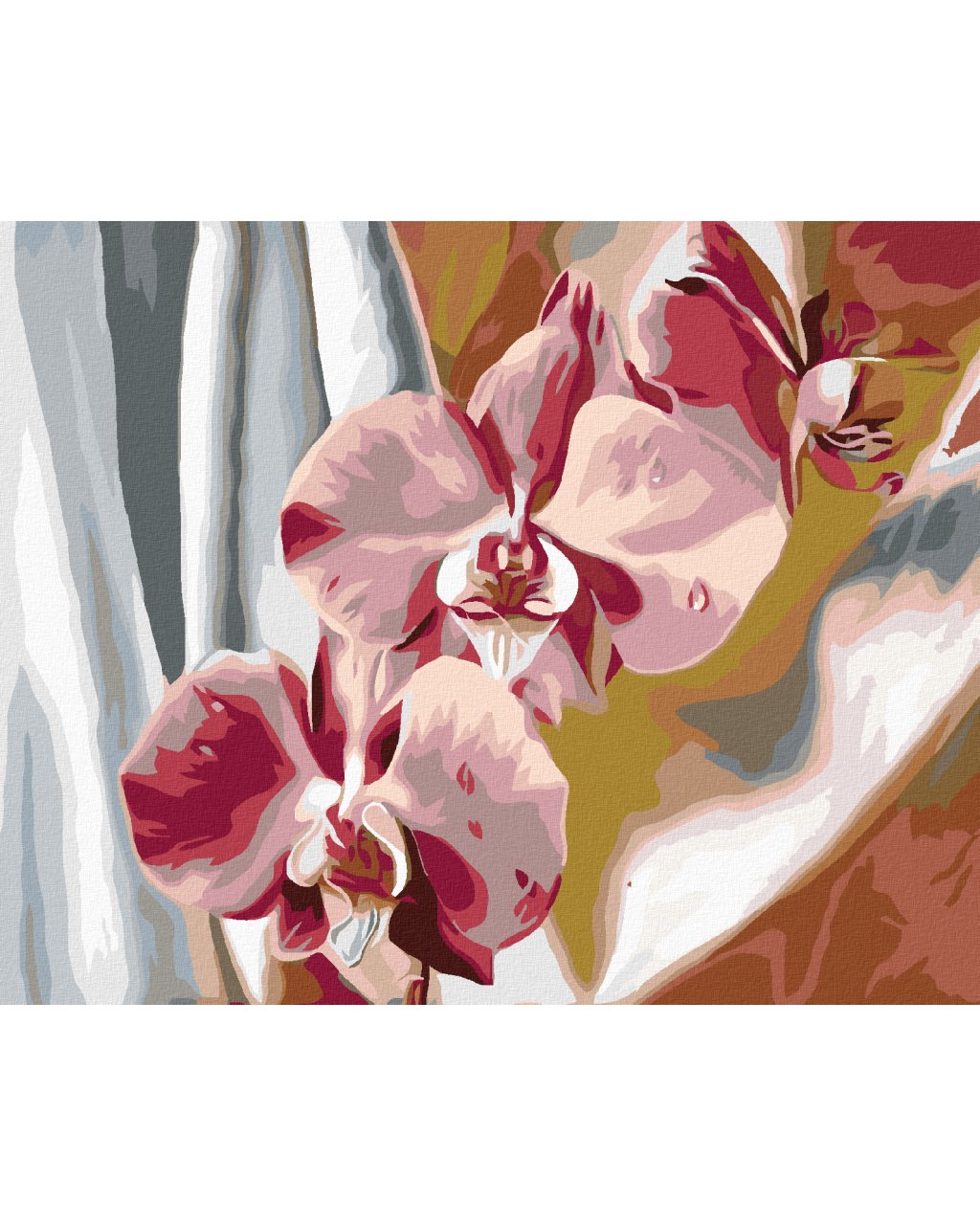 Maľovanie podľa čísel - RUŽOVÁ ORCHIDEA Rámovanie: bez rámu a bez vypnutia plátna, Rozmer: 80x100 cm.
