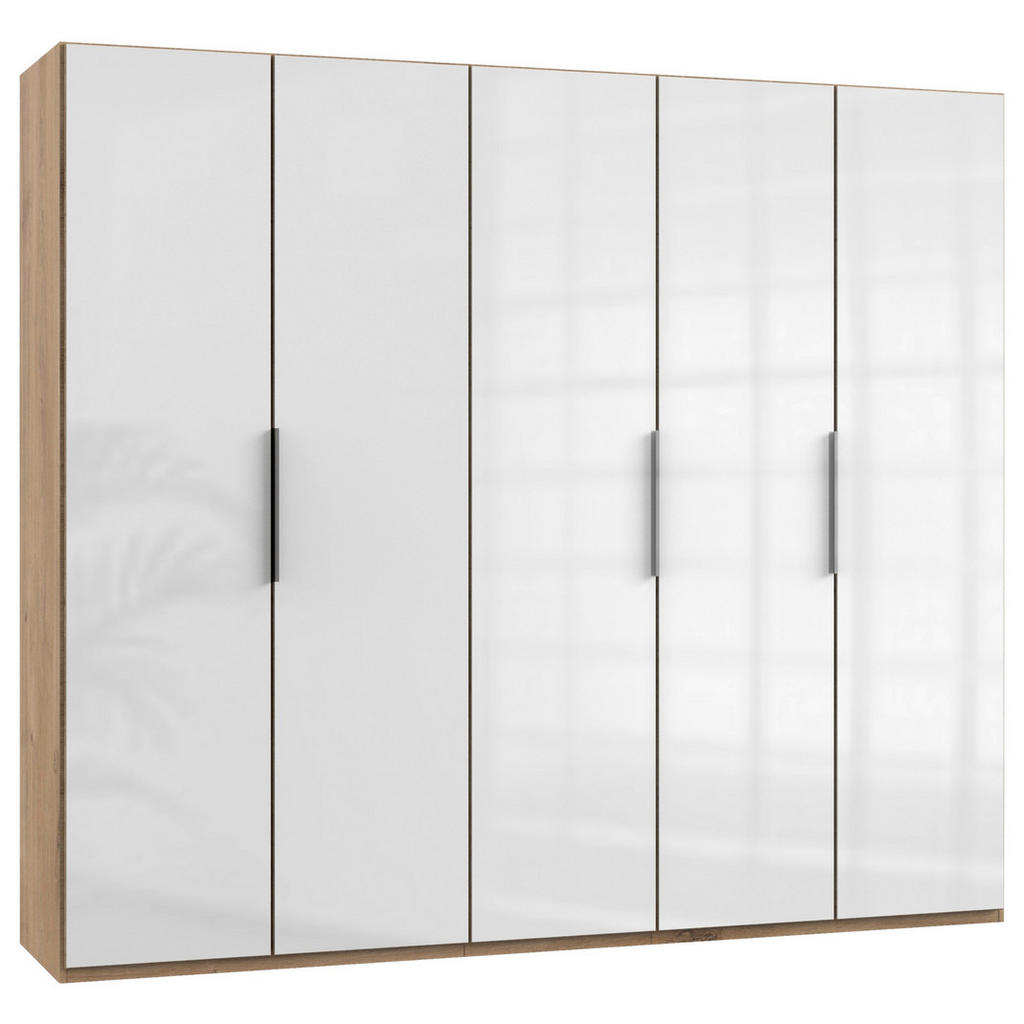 MID.YOU SKRIŇA S OTOČNÝMI DVERAMI, farba duba, biela s vysokým leskom, 250/216/58 cm.