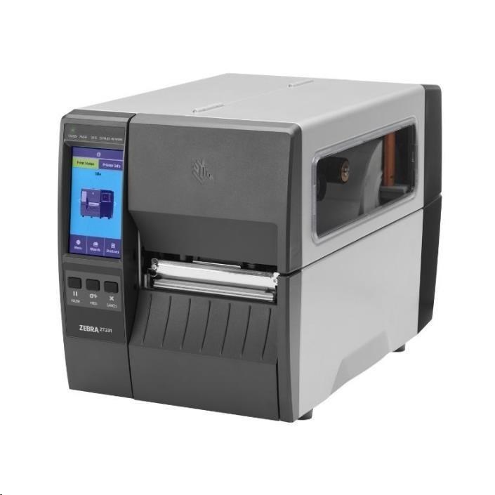 Zebra ZT231 ZT23142-T1E000FZ, label printer, 8 dots/mm (203 dpi), peeler, display, EPL, ZPL, ZPLII, USB, USB Host, RS232, BT (BLE), Ethernet.