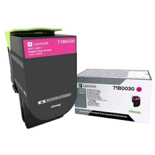 Lexmark 73B0030 purpurový (magenta) originálny toner.
Originálny toner = záruka priamo od výrobcu tlačiarne
100 % použitie v tlačiarni - bezproblémové fungovanie s vašou tlačiarňou
Použitím originálnej náplne predlžujete životnosť tlačiarne
Osvedčená špičková kvalita - vysoko kvalitná a spoľahlivá tlač originálnou tlačovou kazetou od prvej do poslednej stránky
Trvalé a profesionálne výsledky tlače - dlhodobá udržateľnosť tlače
Kratšia prodleva pri tlači stránok
Garancia Vašej spokojnosti s použitím našej originálnej náplne
Zabezpečujeme bezplatnú recykláciu originálnych náplní
Zlyhanie náplne v menej ako 1% prípadov
Jednoduchá a rýchla výmena náplne

Kód výrobcu: 73B0030