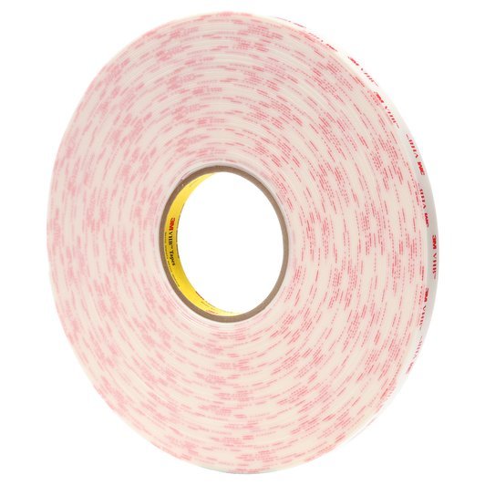 3M VHB 4950-F, 19 mm x 33 m, biela obojstranne lepiaca akrylová páska, tloušťka 1,1 mm.