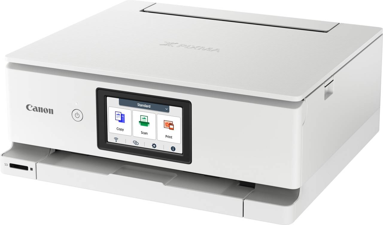 Canon PIXMA TS8751 6152C026 atramentová multifunkcia.
Vďaka veľkej naklápateľnej obrazovke s uhlopriečkou 4,3 palca a jednoduchému, prispôsobiteľnému dotykovému rozhraniu Switch UI, ktoré uľahčuje prístup k funkciám a nastaveniam, je používanie tlačiarne jednoduchšie než kedykoľvek predtýmJednoduchá tlač bez potreby použitia počítača
Tlačte fotografie a dokumenty bezdrôtovo z mobilného zariadenia pomocou aktualizácie aplikácie Canon PRINT.
Pomocou systému šiestich samostatných atramentov vytlačíte rýchlo ostré dokumenty (15 obr./min čiernobielo, 10 obr./min farebne) a nádherné fotografie v živých farbách (bezokrajové fotografie 4 × 6