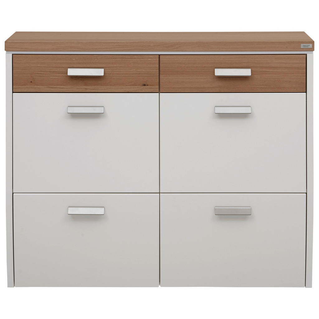 Dieter Knoll VÝKLOPNÁ SKRINKA NA TOPÁNKY, biela, farba duba, divoký dub, 121/96/31 cm.