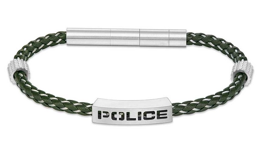 Police Štýlový pánsky náramok zo zelenej kože Assault PEAGB0034903.