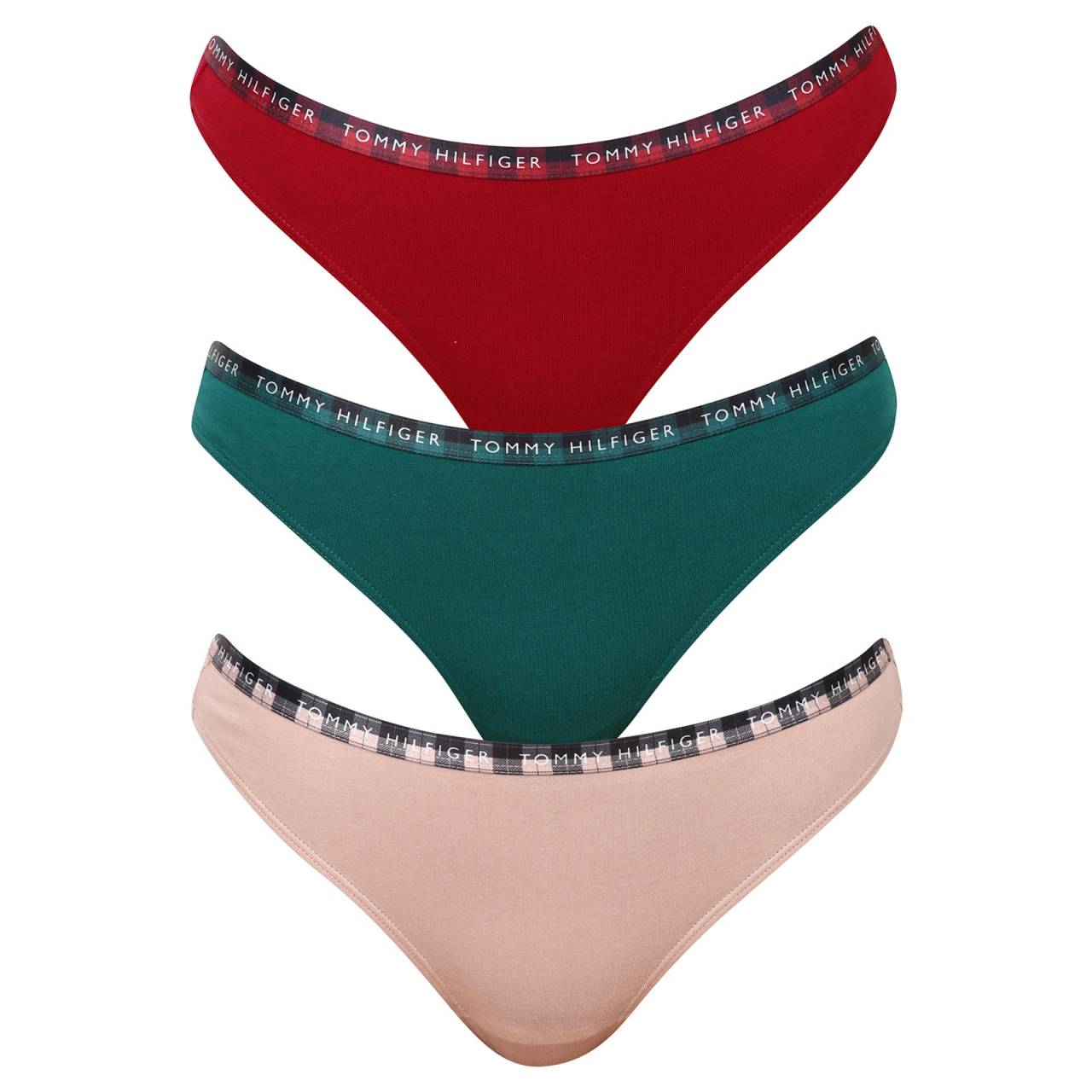 3PACK dámske tangá Tommy Hilfiger viacfarebná (UW0UW03921 0WQ) L.
Hľadáte tangá, ktoré dokonale padnú väčším veľkostiam a ponúkajú štýl aj pohodlie?
Mäkká bavlna, ktorá sa prispôsobí vašim potrebám
Tanga sú vyrobené z kvalitnej bavlny s prímesou elastanu.
Nadčasový štýl, ktorý si zamilujete
Klasické farby v kombinácii s jemnou tkanou gumou, na ktorej je logo Tommy Hilfiger, dodávajú tangám športový nádych a zároveň pôsobia elegantne a žensky.
Prečo si zamilujete tangá Tommy Hilfiger

Pohodlný strih, ktorý sa prispôsobí väčším veľkostiam.
Kvalitný a priedušný bavlnený materiál.
Štýlový a zároveň praktický dizajn s elastickou gumou s ikonickým logom.

Tommy Hilfiger je značka pre všetky moderné ženy
Spodná bielizeň Tommy Hilfiger predstavuje dokonalú harmóniu medzi klasickým a moderným vzhľadom.
Ako sa starať o tangá Tommy Hilfiger
Aby vaše obľúbené tangá vydržali ako nové, odporúčame dodržiavať tieto pokyny.

Pranie: Per na 30 °C.


Sušenie: Môžeš sušiť v sušičke – zvoľ program s nízkou teplotou, ktorý chráni vlákna a elasticitu.
Žehlenie: Nežehliť – materiál je hladký a ľahko sa udržuje bez potreby žehlenia.

Tip: Staňte sa expertom na údržbu spodnej bielizne vďaka radám v našom článku a doprajte svojim obľúbeným kúskom starostlivosť, ktorú si zaslúžia.