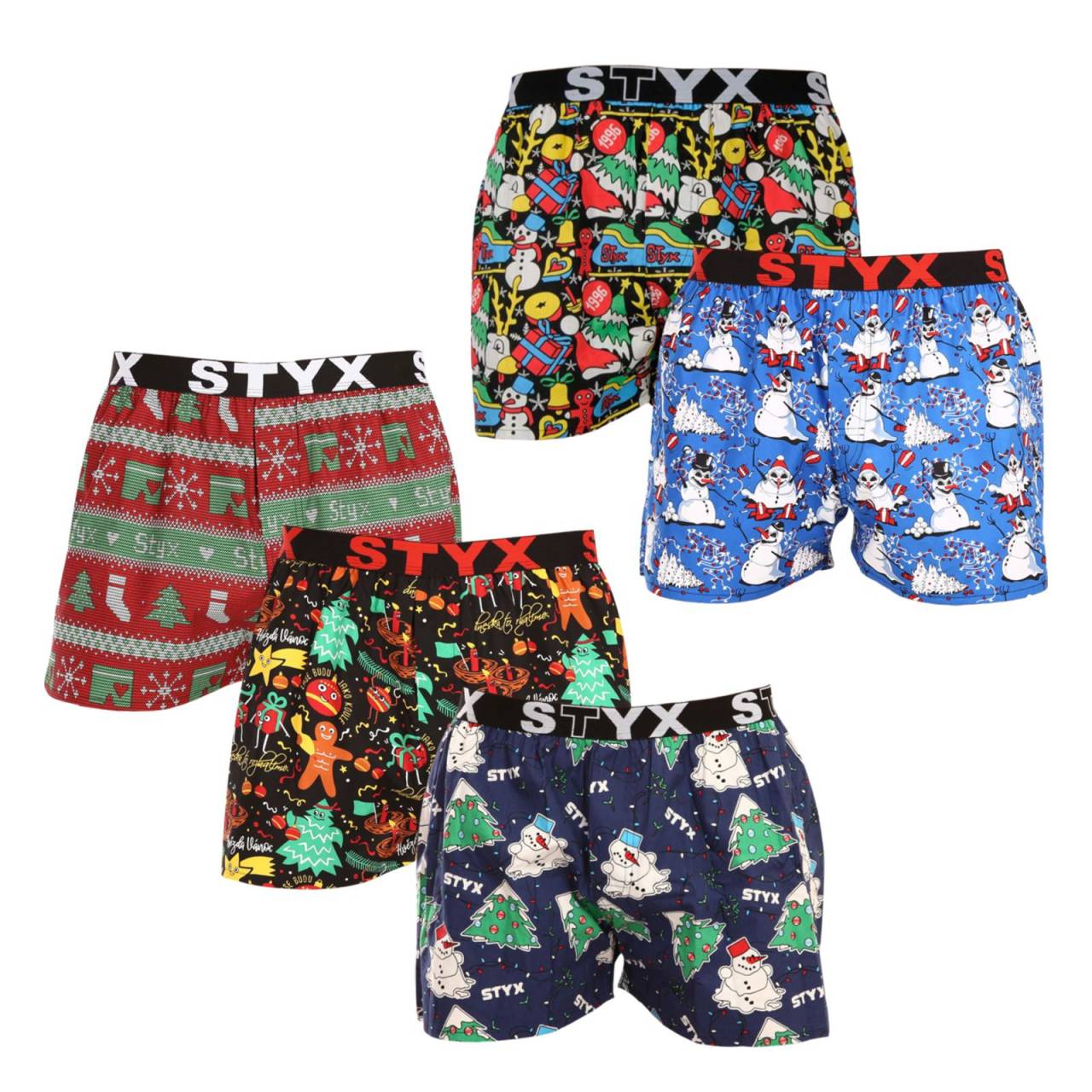 5PACK pánske trenky Styx art športová guma viacfarebné (5B1280814) L, trenírky.
Hľadáte šortky, ktoré v sebe spájajú pohodlie, originalitu a kvalitné spracovanie?
Kvalitný materiál pre maximálne pohodlie
Šortky Styx sú vyrobené zo 100 % bavlny, čo znamená, že sú priedušné, ľahké a príjemné na dotyk.
Štýlový vzhľad a funkčný strih
Vďaka voľnejšiemu strihu vám šortky poskytujú maximálnu voľnosť pohybu, čo oceníte nielen počas dňa, ale aj pri športových aktivitách.
Prečo si šortky Styx zamilujete?

100% bavlna pre skvelý komfort: Priedušný a príjemný materiál.
Česká kvalita: Šortky sú kompletne vyrobené v ČR.
Voľný strih pre maximálne pohodlie: Ideálne na každodenné nosenie a relaxáciu.
Štýlové vzory: Žiadna nuda v šuplíku, ale poriadna dávka originality a štýlu.

Česká značka Styx ponúka zábavu a prvotriednu kvalitu
Spodnú bielizeň Styx si obľúbia najmä tí, pre ktorých je dôležitá individualita.
Ako sa o ne starať?
Aby vám šortky vydržali ako nové, odporúčame dodržiavať tieto pokyny.

Pranie: Perte v práčke pri teplote 30 °C, aby si bavlna zachovala svoju mäkkosť.
Sušička: Trenírky nie je vhodné sušiť v sušičke, radšej nechaj uschnúť voľne na vzduchu.
Žehlenie: Trenírky môžeš žehliť na strednú teplotu, aby sa materiál nepoškodil.

Tip: Staňte sa expertom na údržbu spodnej bielizne vďaka tipom v našom článku a doprajte svojim obľúbeným kúskom starostlivosť, akú si zaslúžia.