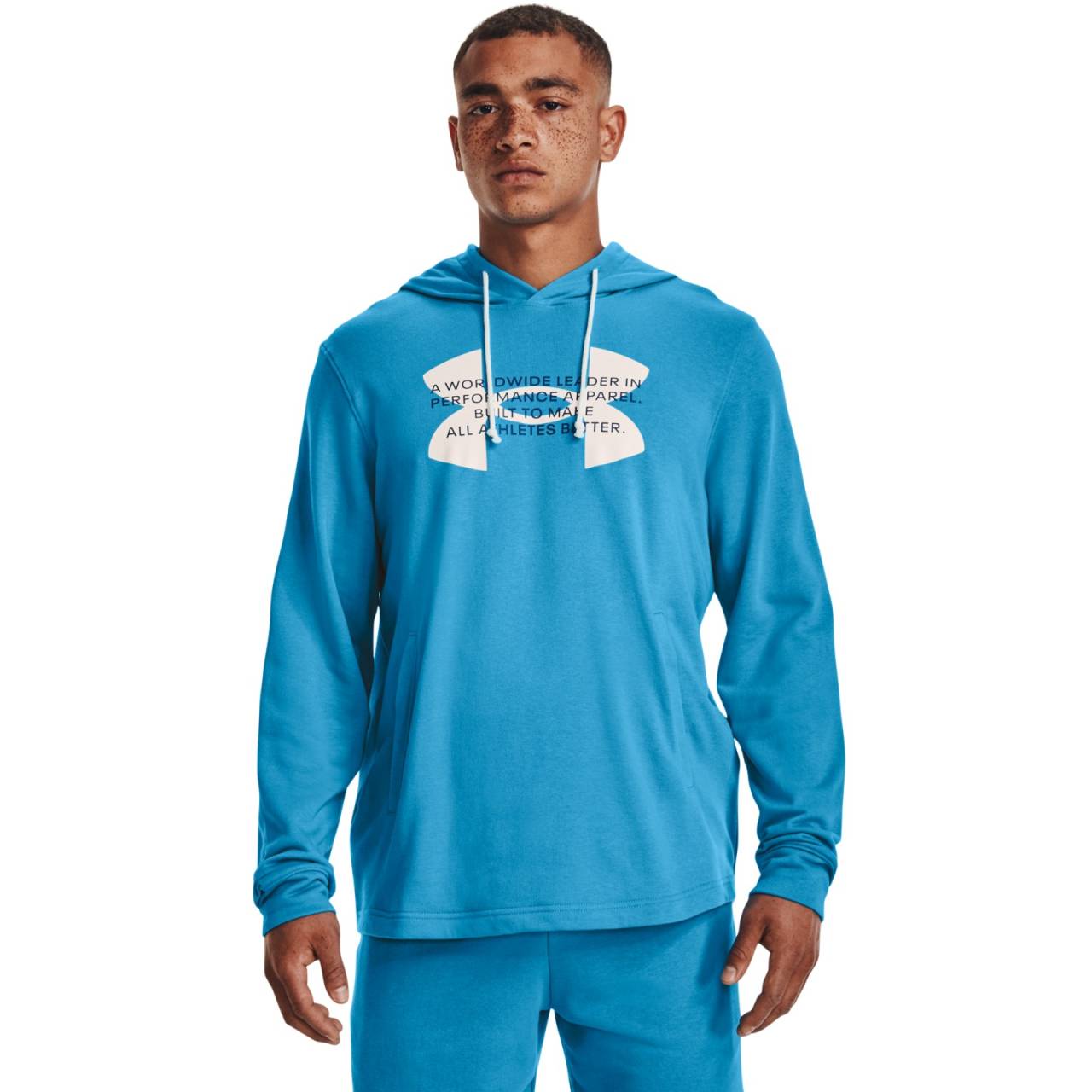 Under Armour UA Rival Terry Logo Hoodie-BLU XL.