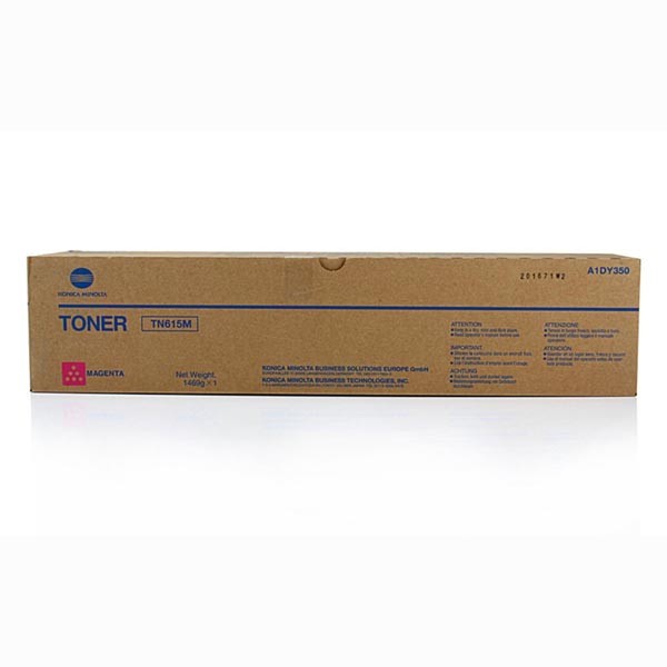 Konica Minolta TN615M purpurový (magenta) originálny toner.
Originálny toner = záruka priamo od výrobcu tlačiarne
100 % použitie v tlačiarni - bezproblémové fungovanie s vašou tlačiarňou
Použitím originálnej náplne predlžujete životnosť tlačiarne
Osvedčená špičková kvalita - vysoko kvalitná a spoľahlivá tlač originálnou tlačovou kazetou od prvej do poslednej stránky
Trvalé a profesionálne výsledky tlače - dlhodobá udržateľnosť tlače
Kratšia prodleva pri tlači stránok
Garancia Vašej spokojnosti s použitím našej originálnej náplne
Zabezpečujeme bezplatnú recykláciu originálnych náplní
Zlyhanie náplne v menej ako 1% prípadov
Jednoduchá a rýchla výmena náplne

Kód výrobcu: A1DY350