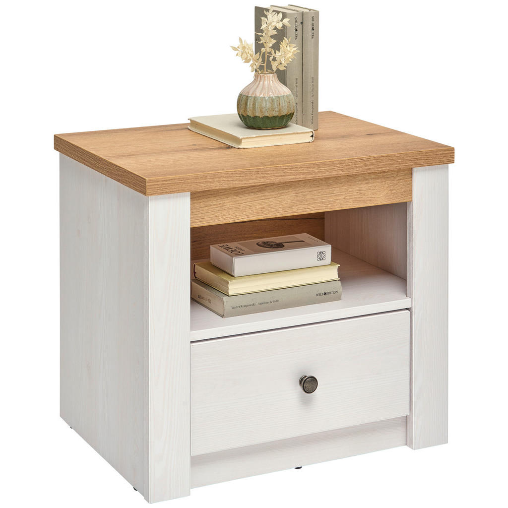 Landscape NOČNÝ STOLÍK, biela, farba duba, 56,5/52/42 cm.